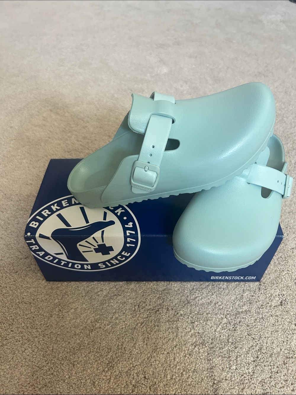 NWT Birkenstock Eva clogs Surf Green W6/M4